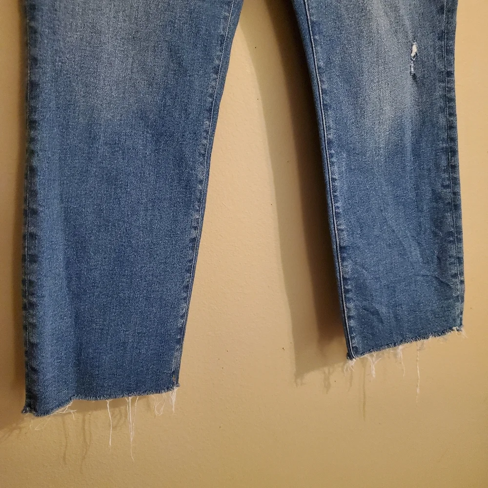 J.CREW Factory Curvy Essential Straight High-Rise Raw Hem Denim Jeans Women's 30